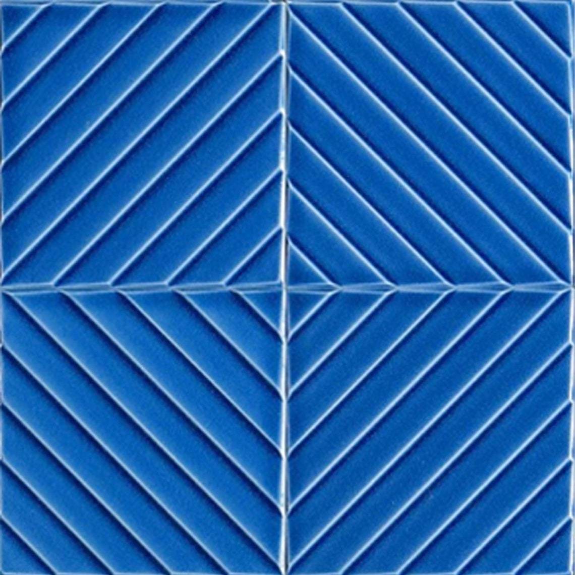 20x20 Cm Linea Cobalt Modern Patterned Ceramic Tile, 1 sqm2 (10 sqf ) ,set of 1 m2 ,25 pcs Unique turkish tiles,relief tile,