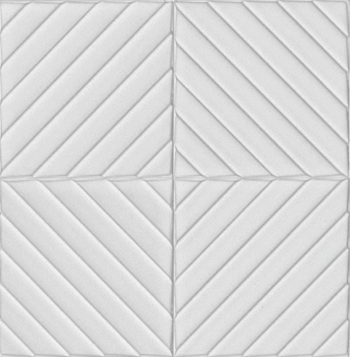 20x20 cm Linea White Modern Patterned Ceramic Tile, 1 sqm2 (10 sqf ) ,set of 1 m2 ,25 pcs Unique turkish tiles,relief tile,