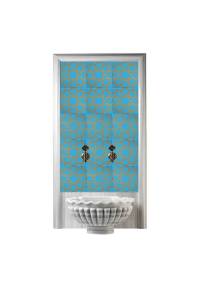 20x20 cm Relief Turquoise Seljuk Star Pattern Tile, 1 sqm2 (10 sqf ) ,set of 1 m2 ,25 pcs Unique turkish tiles,relief tile,