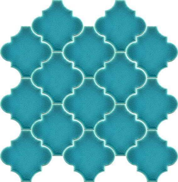 12×12 Ottoman Flat Arabesque Turquoise Tile Ceramic, 1 sqm2 (10 sqf ) ,set of 1 m2 ,105 pcs Unique turkish tiles,ceramic mosaic tiles