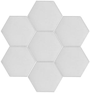 15x17 Cm Plain White Hexagonal Pattern Tile Tile Ceramic ,Ottoman Seljuk tiles,kitchen Tile, 4x pcs Turquoise Ceramic Tile