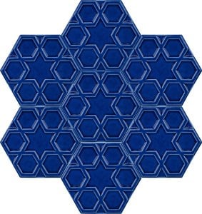 15×17 cm Star Cobalt Hexagonal Ceramic Tile With Relief,Ottoman Seljuk tiles,Bathroom Tiles, ,kitchen Tile, 4x pcs Turquoise Ceramic Tile