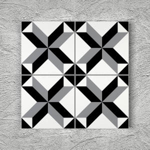 20×20 cm black-gray-white Patterned Floor Tile 1 sqm2 (10 sqf ) ,set of 1 m2 ,25 pcs Unique turkish tiles,homemade ceramic mosaic tiles,