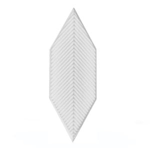 05X15 Cm Striped Leaf Pattern White Ceramic Tile