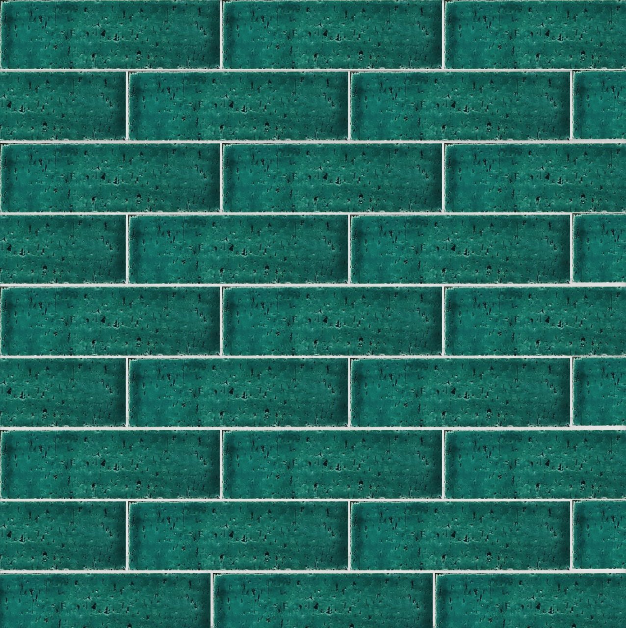 7×22 Cm Brick Green Patterned Ceramic Tile