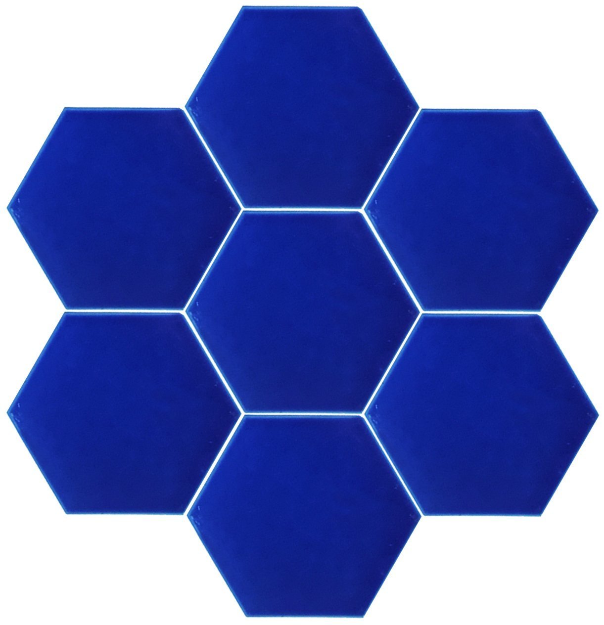 15x17 Cm Flat Cobalt Hexagonal Tile Tile 4 pcs