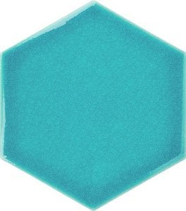 15x17 Cm Flat Turquoise Hexagonal Tile Ceramic 4 pcs