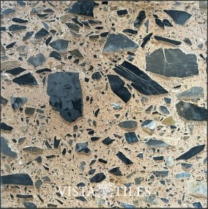 Terrazzo Tile For Indoor & Outdoor / H.Quality Yellow black Terrazzo Floor for Commercial and Residential Project - 4 inch 10,25 cm