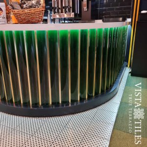 Bar Front Green Ceramic Corrugated Tile, Ceramic Tile,tradition,handmade tile,10x100 Bar Front Tile,turkish handicraft,Shaped Tiles